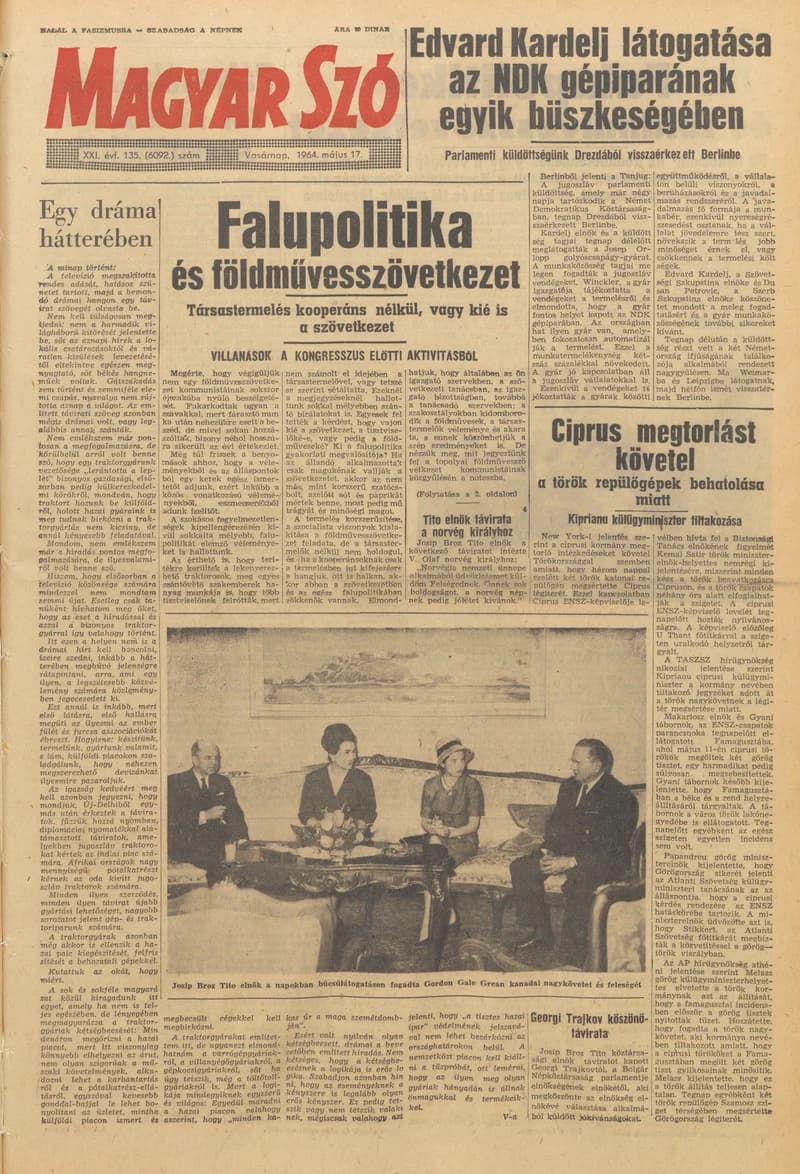 Magyar Szó, 21. évf. 1964. május 17. 135. sz. 1–24. oldal