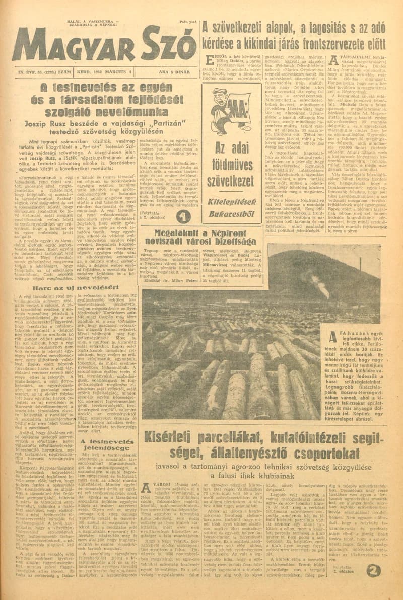 Magyar Szó, 9. évf. 1952. március 4. 55. sz. 1–6. oldal