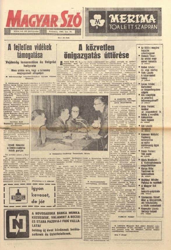 Magyar Szó, 26. évf. 1969. december 28. 357. sz. 1–32. oldal