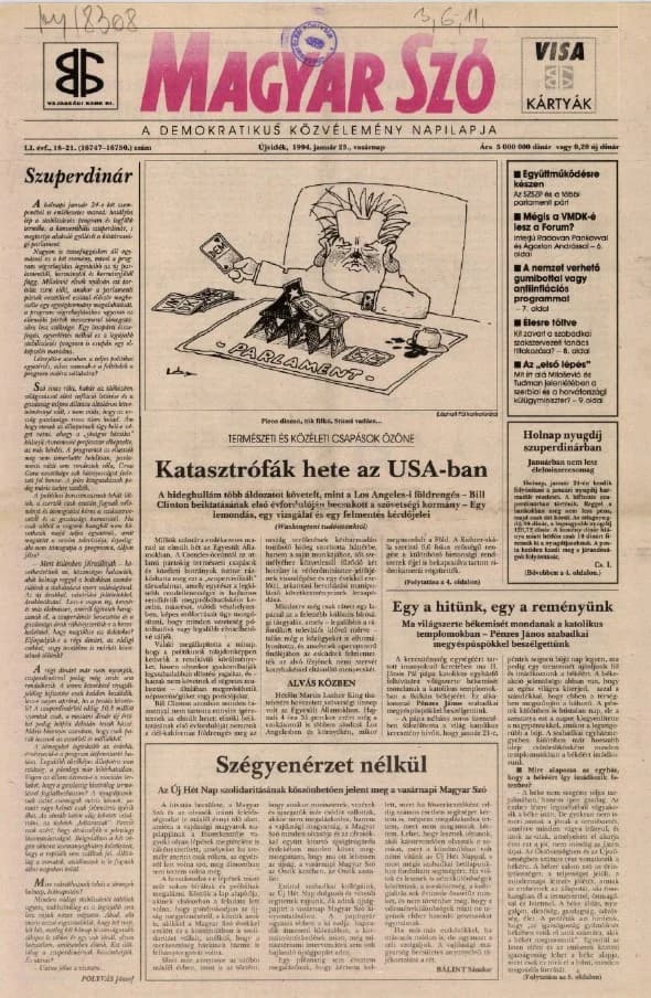 Magyar Szó, 51. évf. 1994. január 23. 18–21. sz. 1–24. oldal