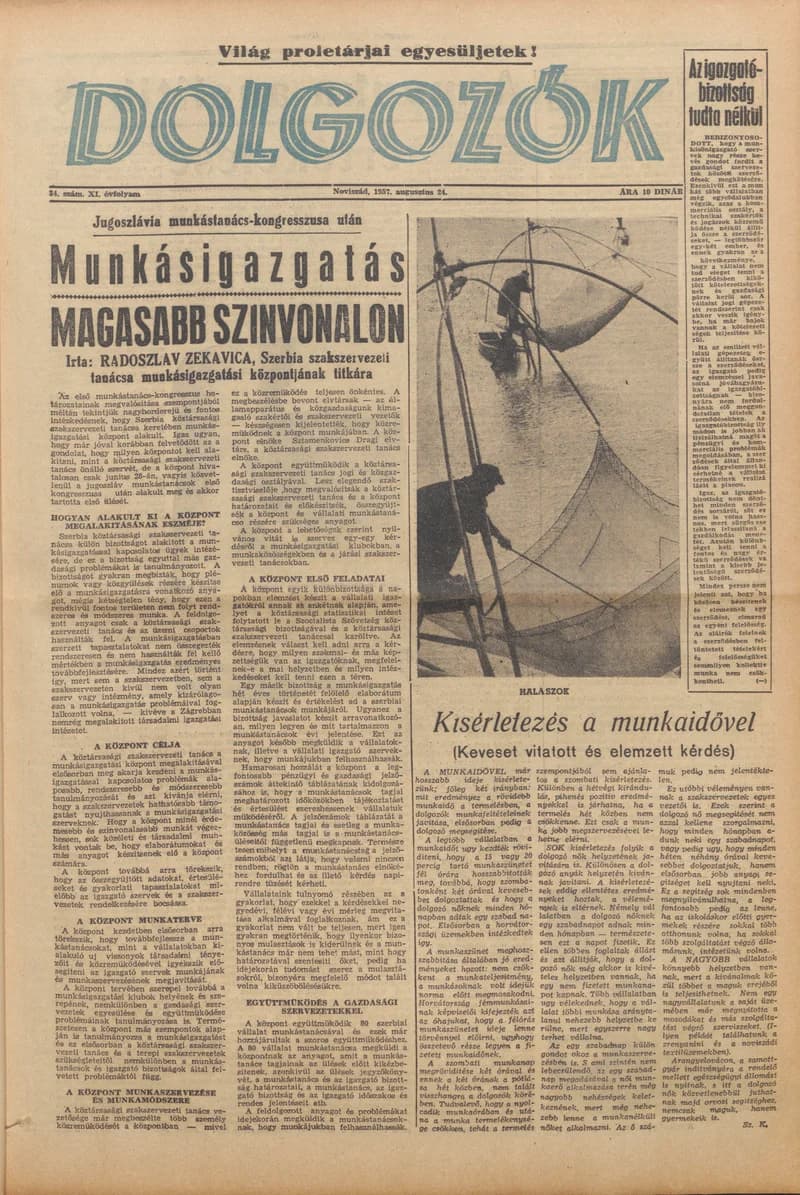Dolgozók, 11. évf. 1957. augusztus 24. 34. sz.