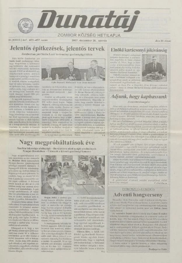 Dunatáj, 9. évf. 2007. december 26. 455–457. sz.