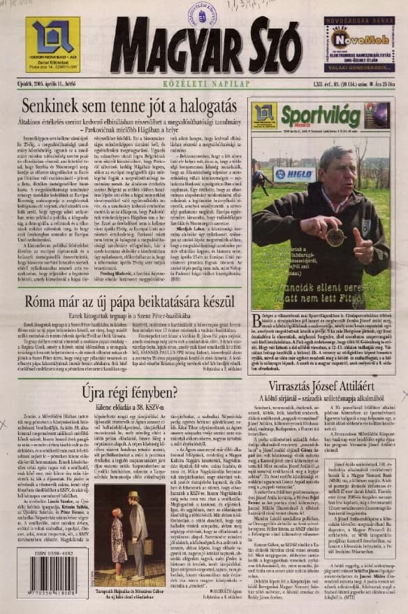 Magyar Szó, 62. évf. 2005. április 11. 83. sz. 1–12. oldal