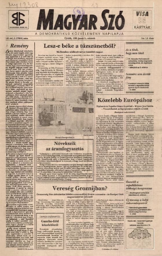 Magyar Szó, 52. évf. 1995. január 5. 2. sz. 1–12. oldal