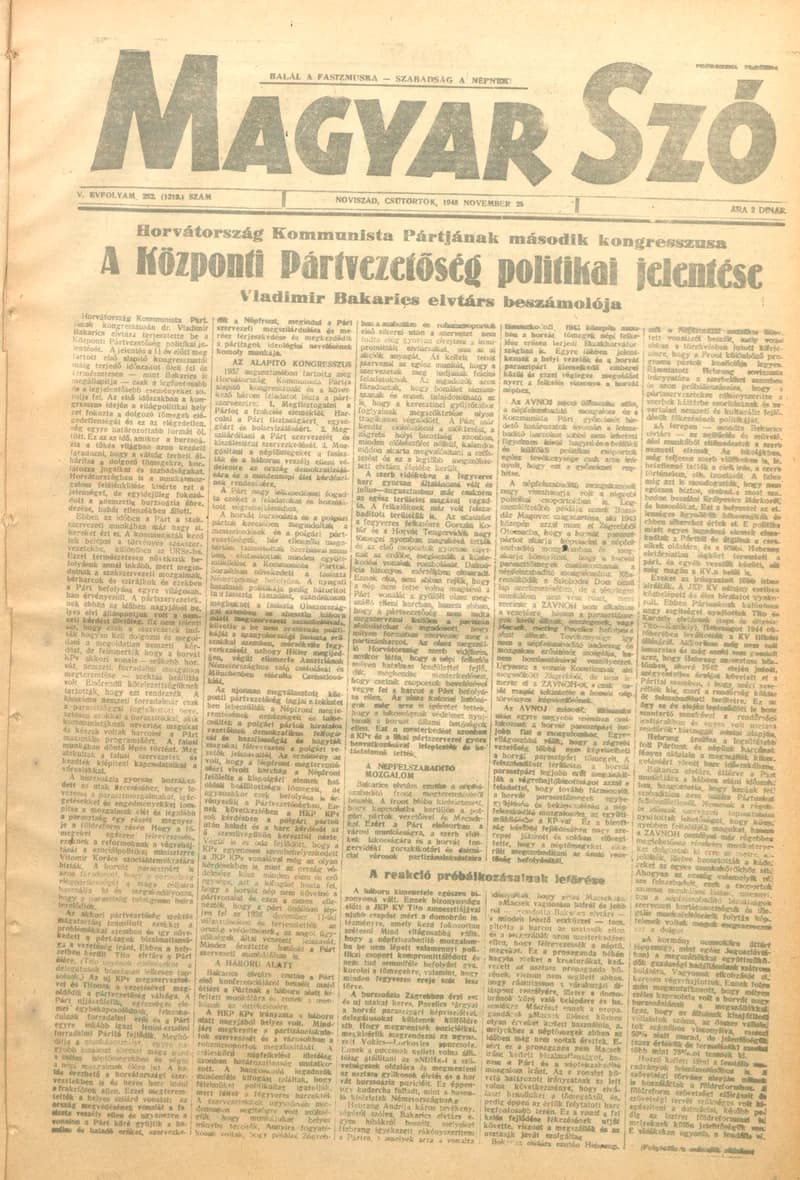 Magyar Szó, 5. évf. 1948. november 25. 282. sz. 1–4. oldal
