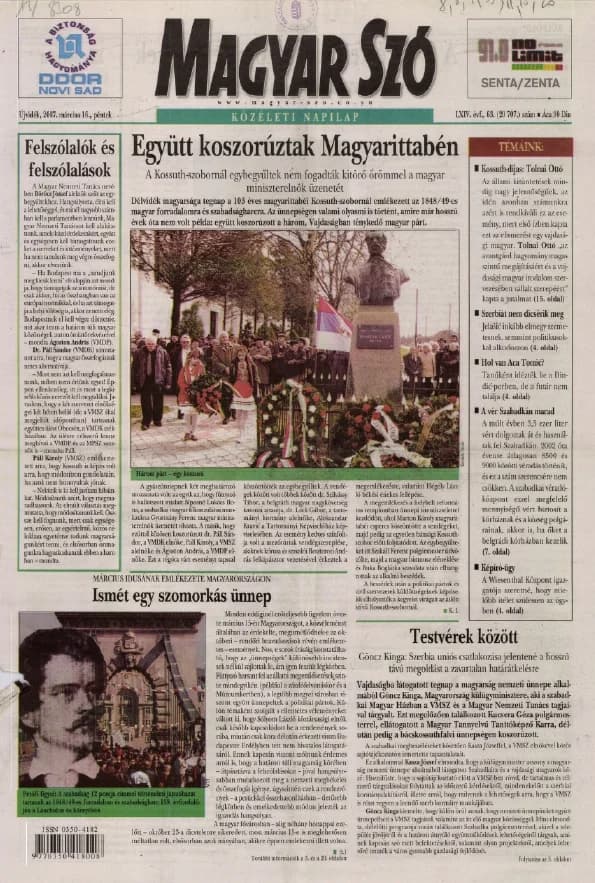 Magyar Szó, 64. évf. 2007. március 16. 63. sz. 1–20. oldal