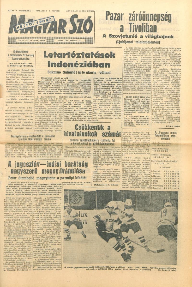 Magyar Szó, 23. évf. 1966. március 14. 71. sz.