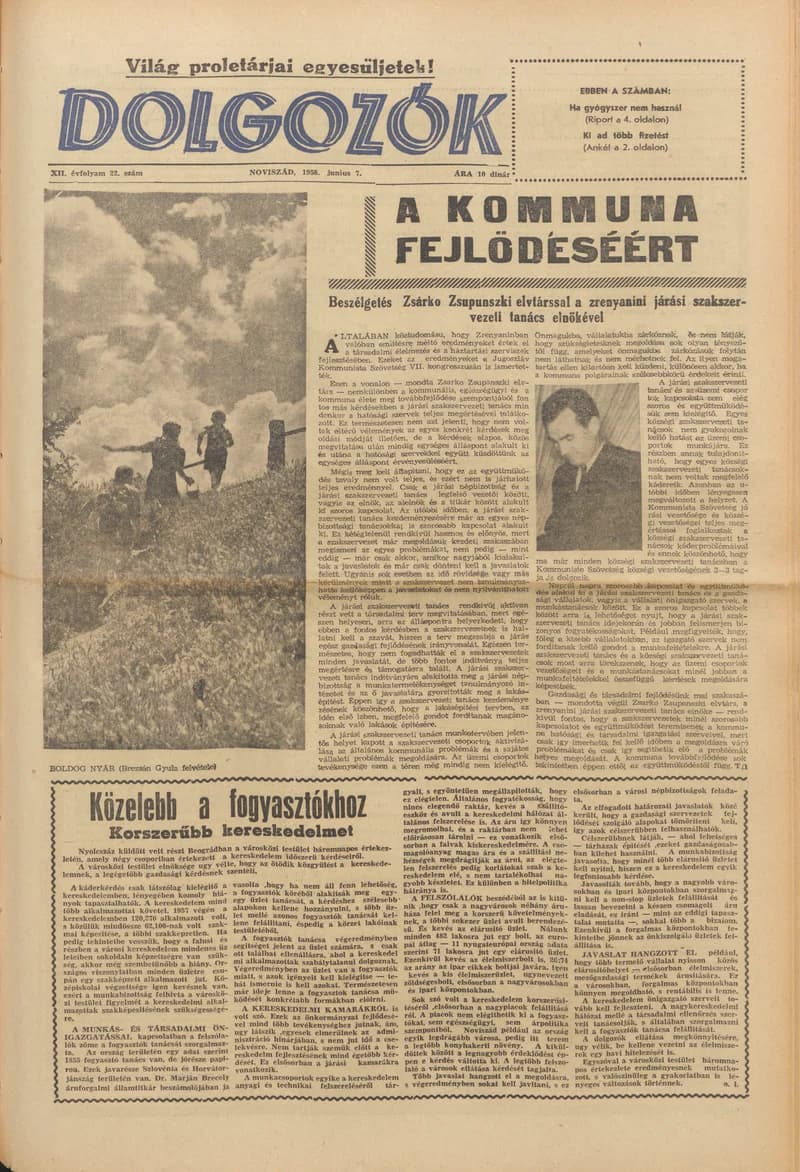 Dolgozók, 12. évf. 1958. június 7. 22. sz.