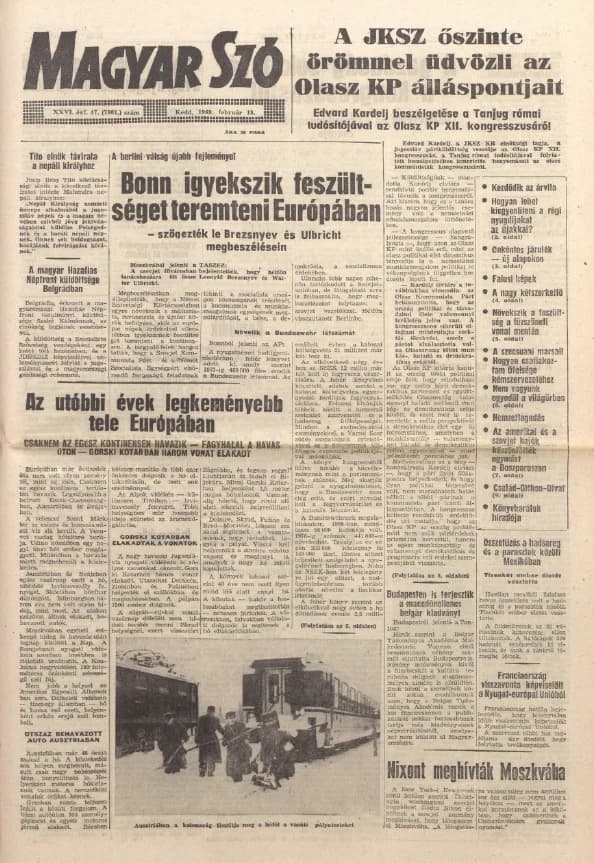 Magyar Szó, 26. évf. 1969. február 18. 47. sz. 1–16. oldal