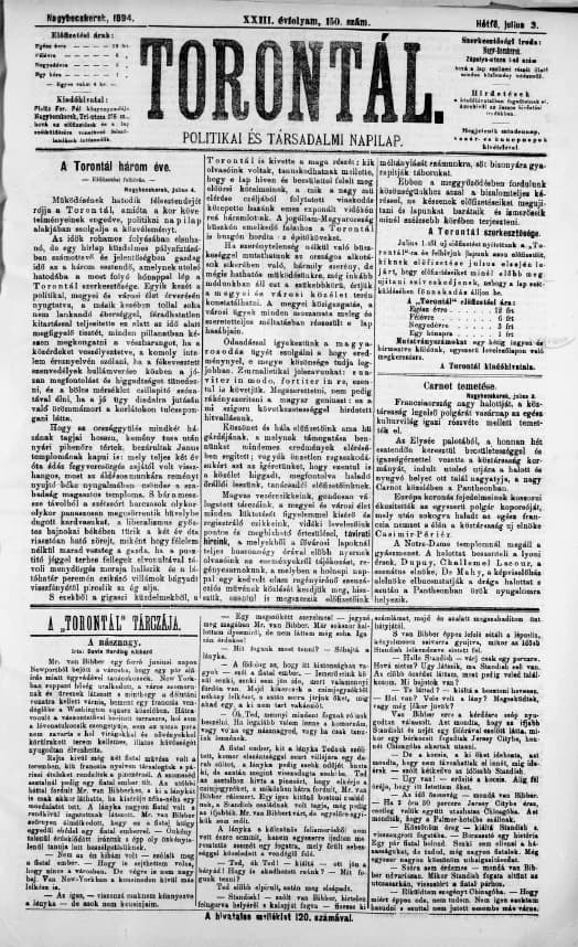 Torontál, 23. évf. 1894. július 3. 150. sz.