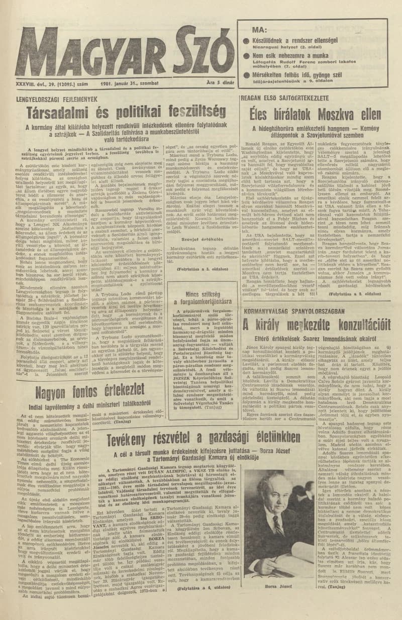 Magyar Szó, 38. évf. 1981. január 31. 29. sz. 1–20. oldal