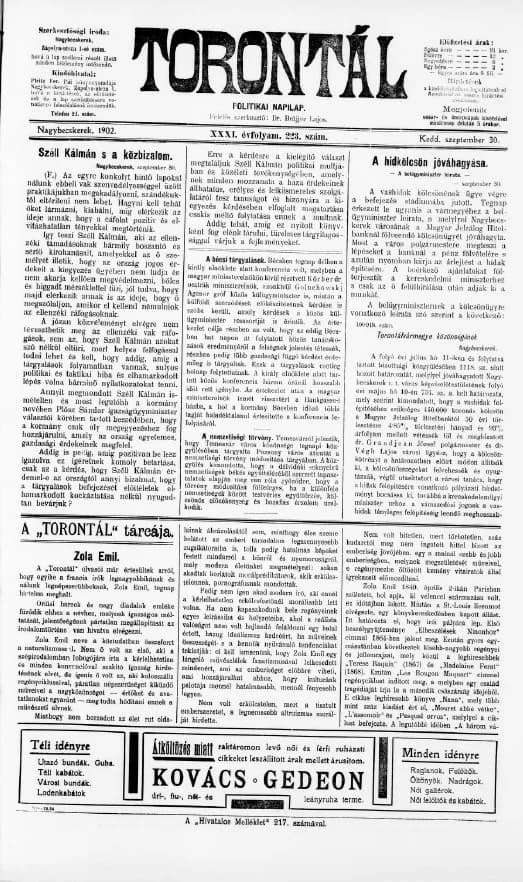 Torontál, 31. évf. 1902. szeptember 30. 223. sz.