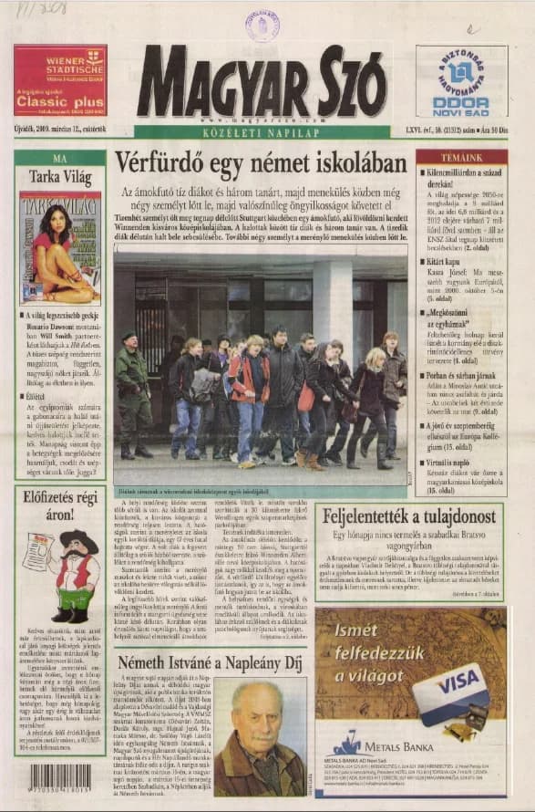 Magyar Szó, 66. évf. 2009. március 12. 58. sz. 1–20. oldal