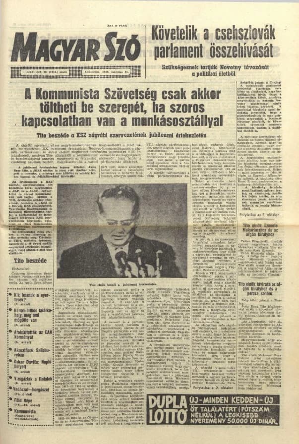 Magyar Szó, 25. évf. 1968. március 21. 79. sz. 1–20. oldal