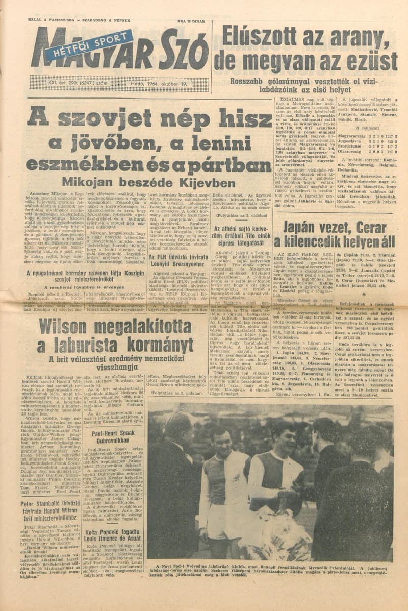 Magyar Szó, 21. évf. 1964. október 19. 290. sz.