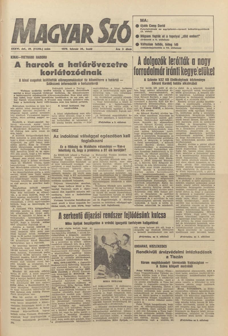 Magyar Szó, 36. évf. 1979. február 20. 49. sz. 1–20. oldal
