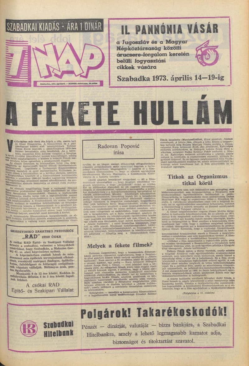 7 Nap, 28. évf. 1973. április 6. 14. sz. 1–28. oldal