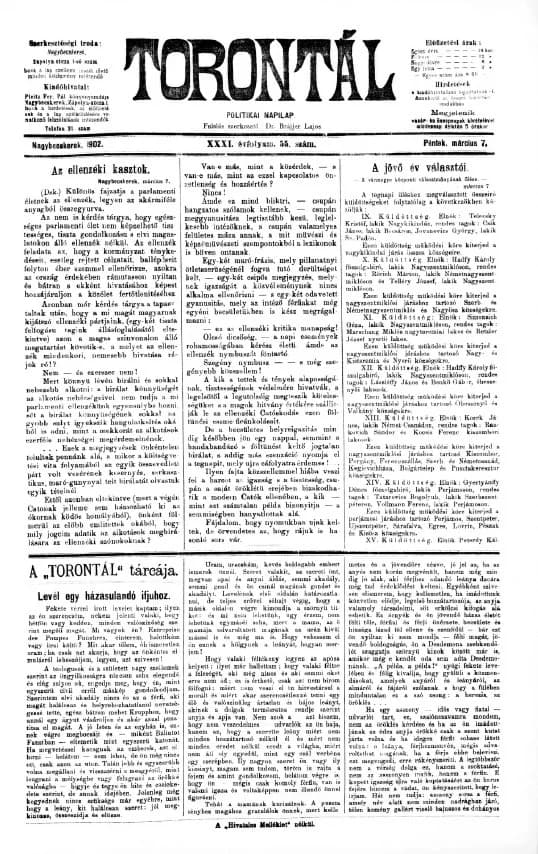 Torontál, 31. évf. 1902. március 7. 55. sz.