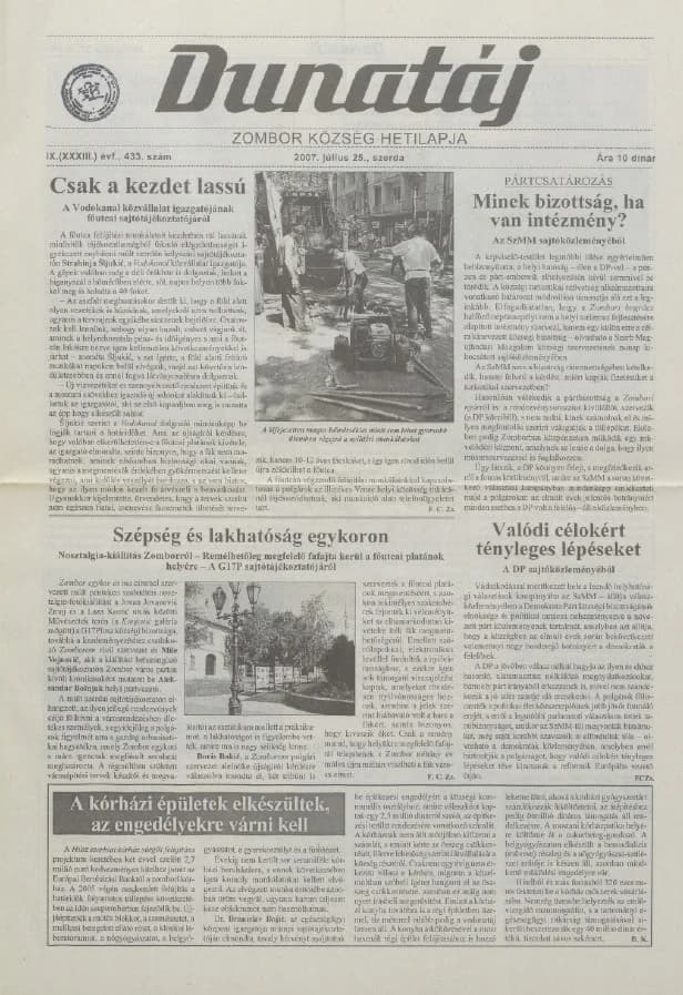 Dunatáj, 9. évf. 2007. július 25. 433. sz.