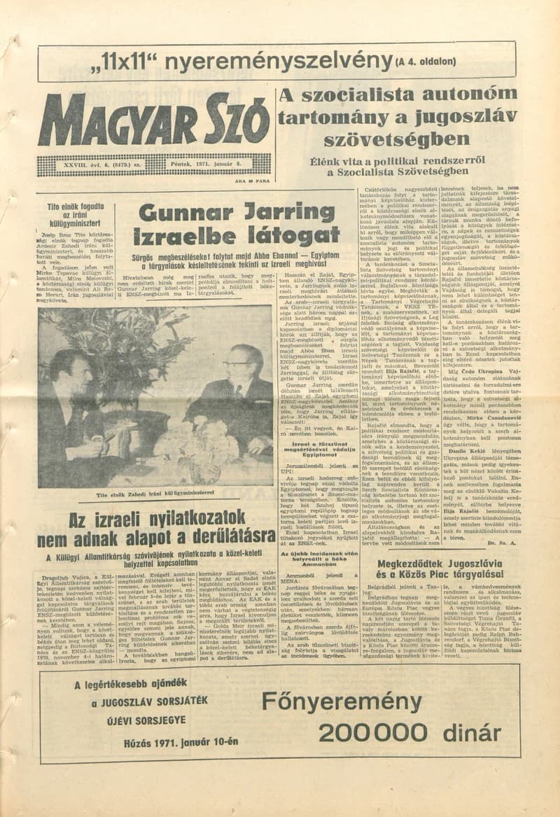 Magyar Szó, 28. évf. 1971. január 8. 6. sz. 1–12. oldal