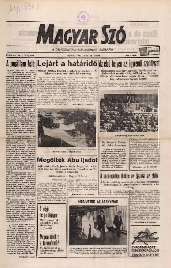 Magyar Szó, 48. évf. 1991. január 16. 14. sz. 1–20. oldal