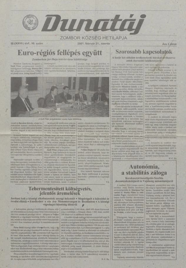 Dunatáj, 3. évf. 2001. február 21. 98. sz.