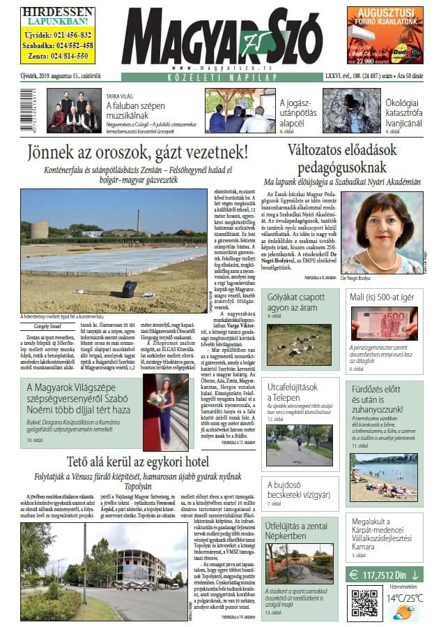Magyar Szó, 76. évf. 2019. augusztus 15. 188. sz. 1–20. oldal