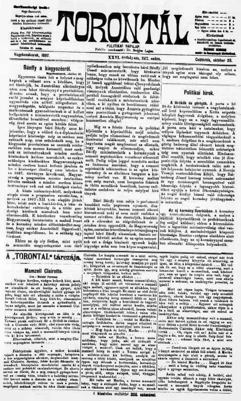 Torontál, 26. évf. 1897. október 28. 247. sz.