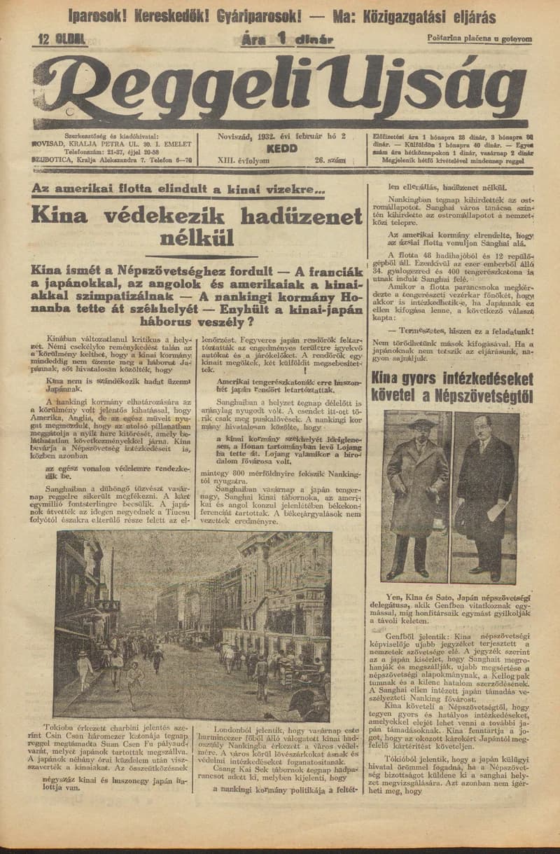 Reggeli Újság, 13. évf. 1932. február 2. 26. sz.