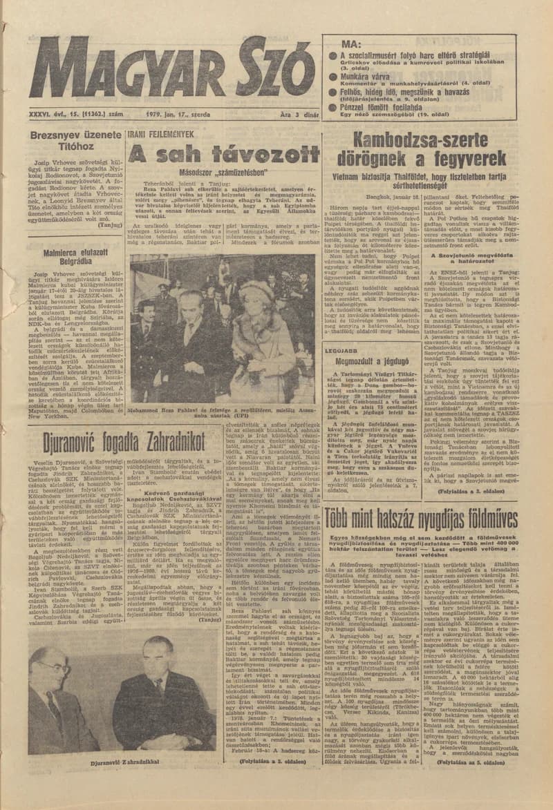 Magyar Szó, 36. évf. 1979. január 17. 15. sz. 1–20. oldal