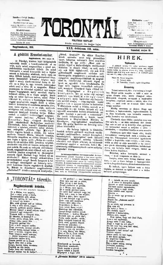 Torontál, 30. évf. 1901. május 18. 113. sz.