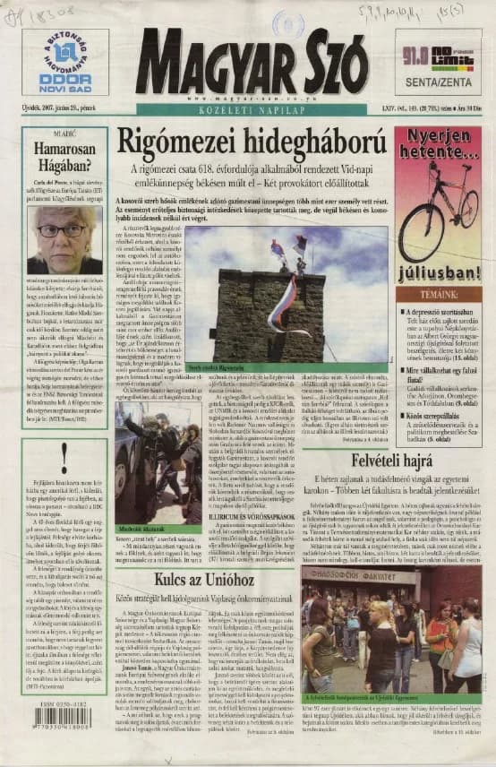 Magyar Szó, 64. évf. 2007. június 29. 149. sz. 1–20. oldal