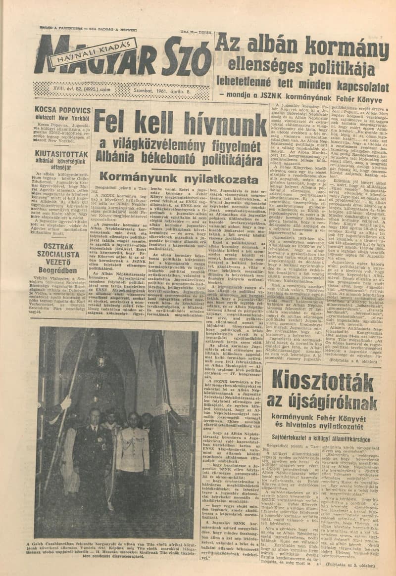 Magyar Szó, 18. évf. 1961. április 8. 82. sz. 1–12. oldal
