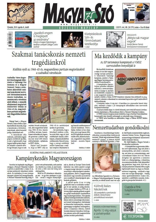 Magyar Szó, 76. évf. 2019. április 8. 80. sz. 1–20. oldal