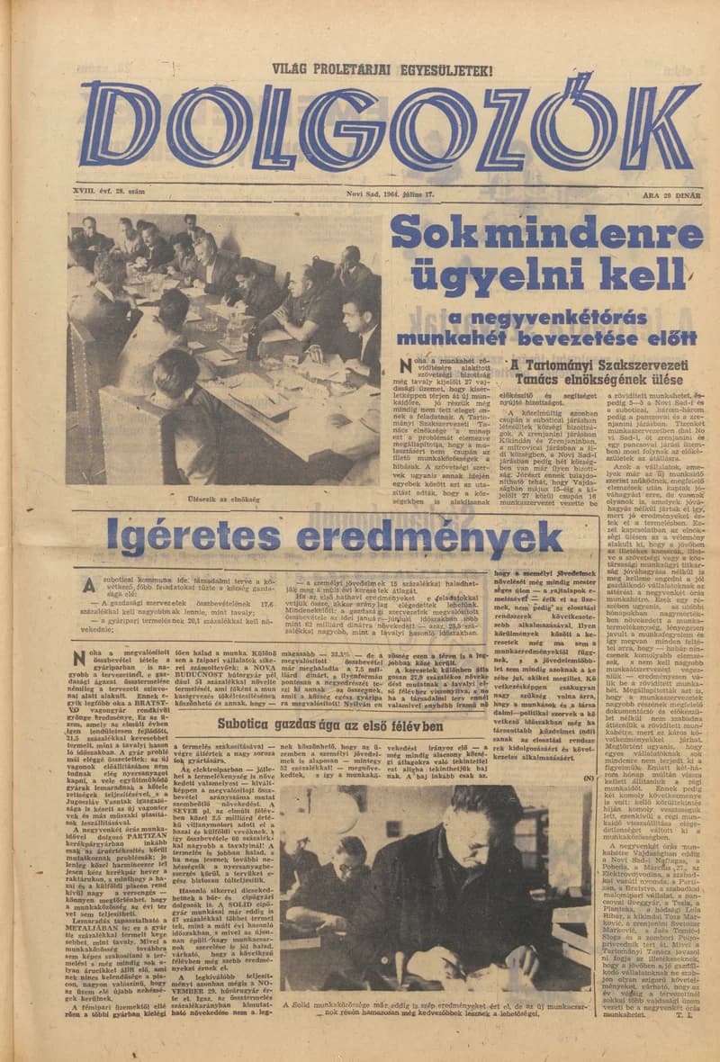 Dolgozók, 18. évf. 1964. július 17. 28. sz.