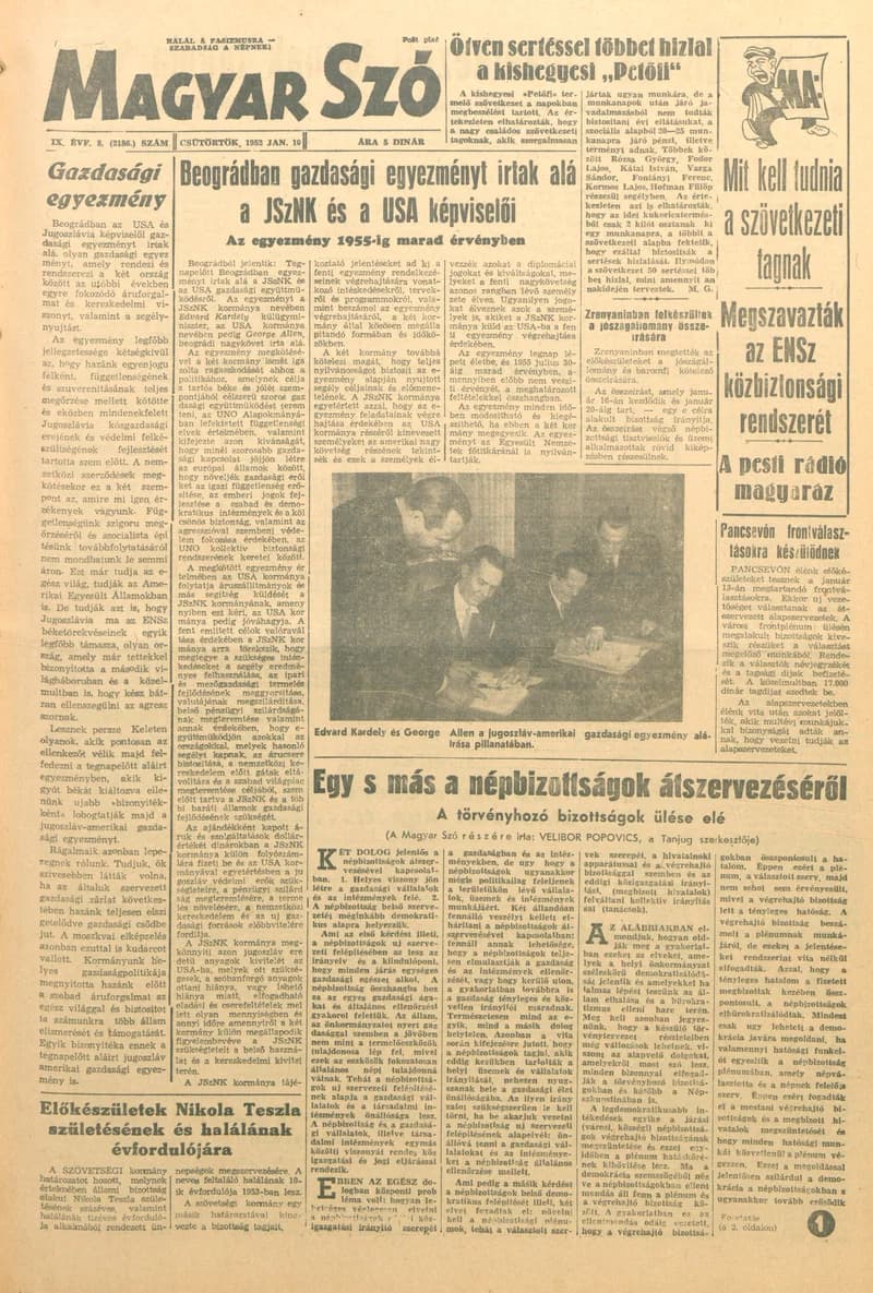 Magyar Szó, 9. évf. 1952. január 10. 8. sz. 1–6. oldal