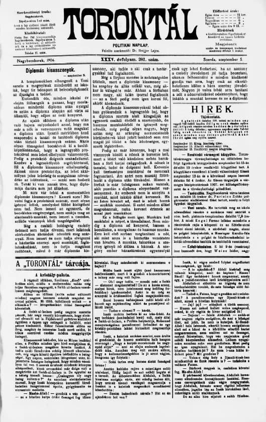 Torontál, 35. évf. 1906. szeptember 5. 202. sz.