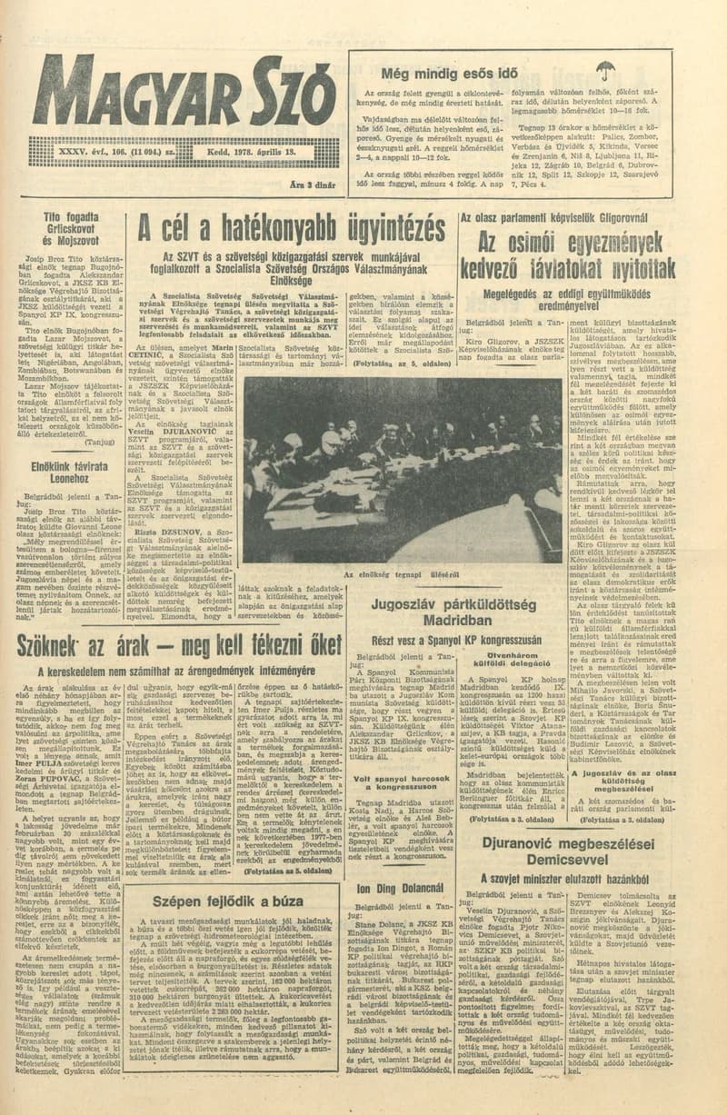 Magyar Szó, 35. évf. 1978. április 18. 106. sz. 1–18. oldal