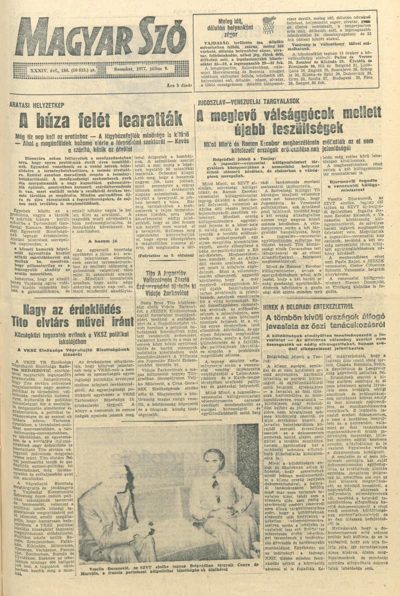 Magyar Szó, 34. évf. 1977. július 9. 186. sz.