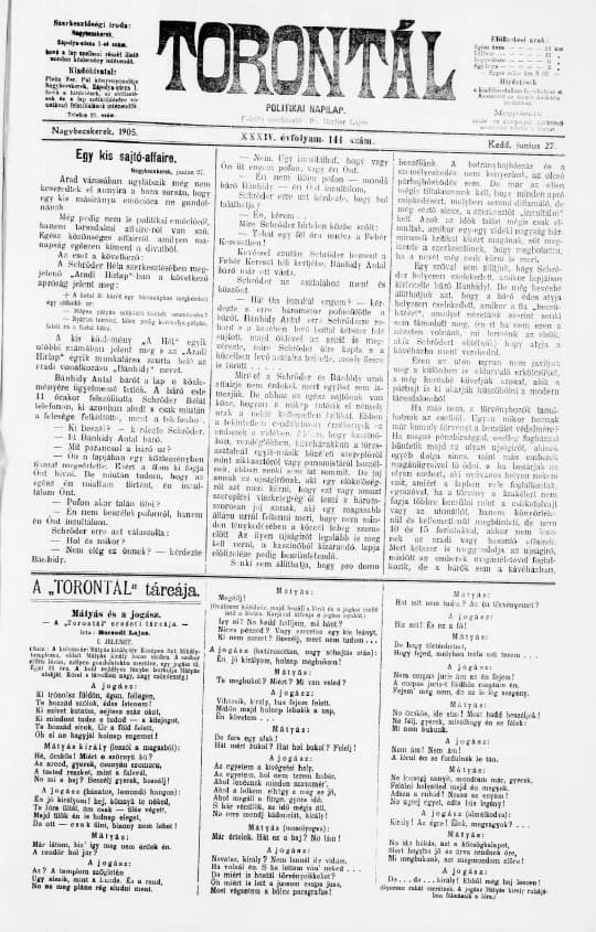 Torontál, 34. évf. 1905. június 27. 144. sz.