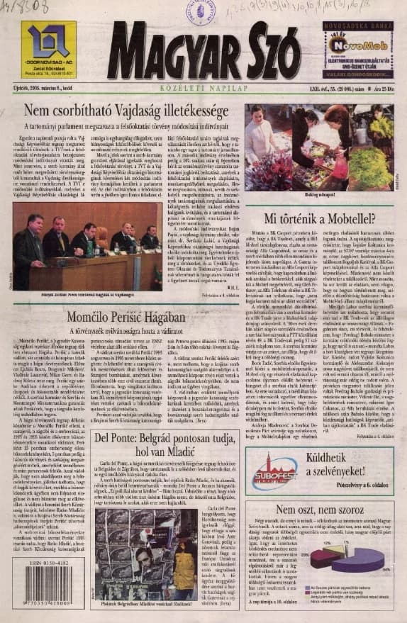 Magyar Szó, 62. évf. 2005. március 8. 55. sz. 1–20. oldal