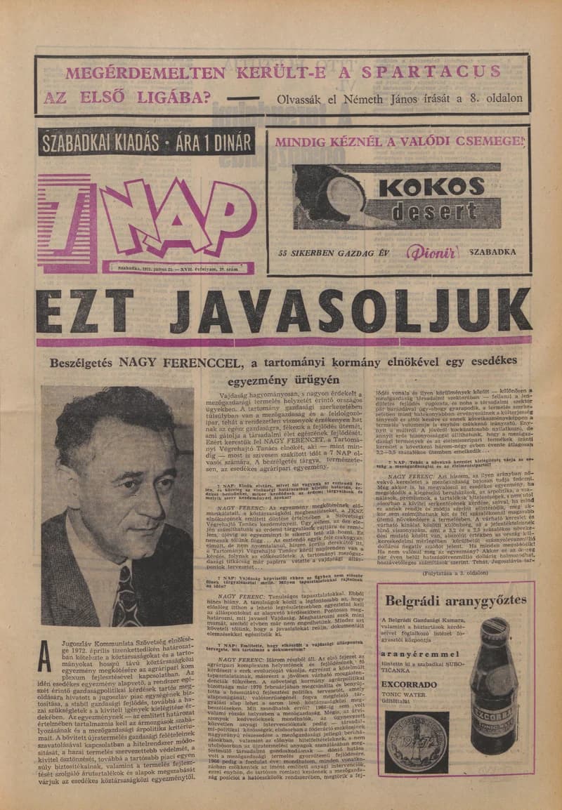7 Nap, 27. évf. 1972. július 21. 29. sz. 1–24. oldal