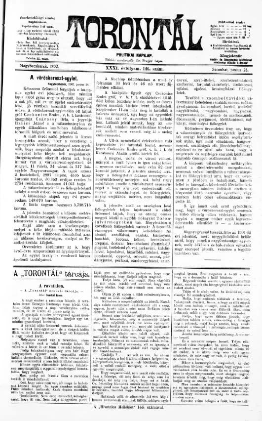 Torontál, 31. évf. 1902. június 28. 146. sz.