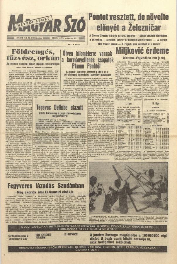 Magyar Szó, 27. évf. 1970. március 30. 87. sz. 1–16. oldal