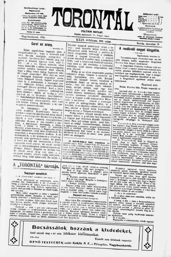 Torontál, 35. évf. 1906. december 19. 289. sz.