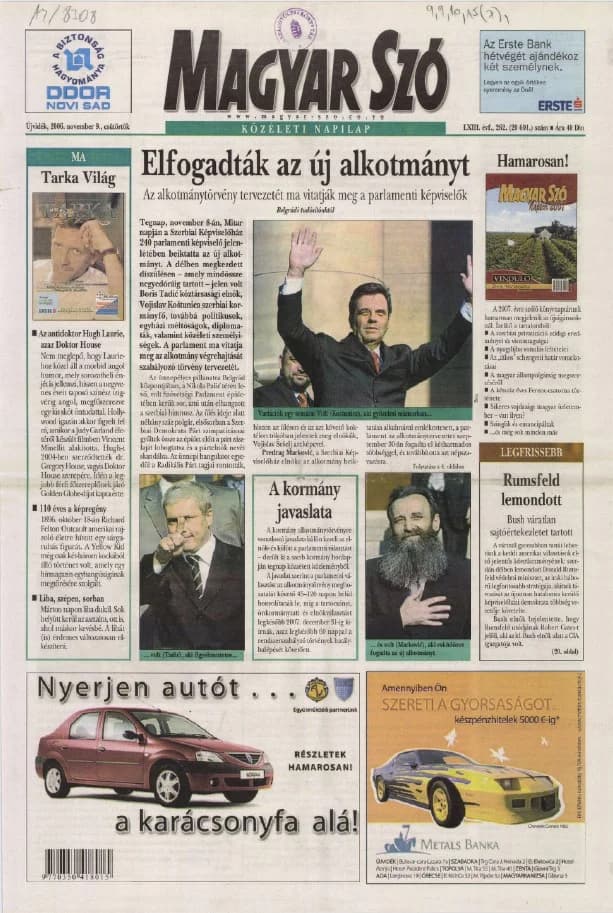 Magyar Szó, 63. évf. 2006. november 9. 262. sz. 1–20. oldal