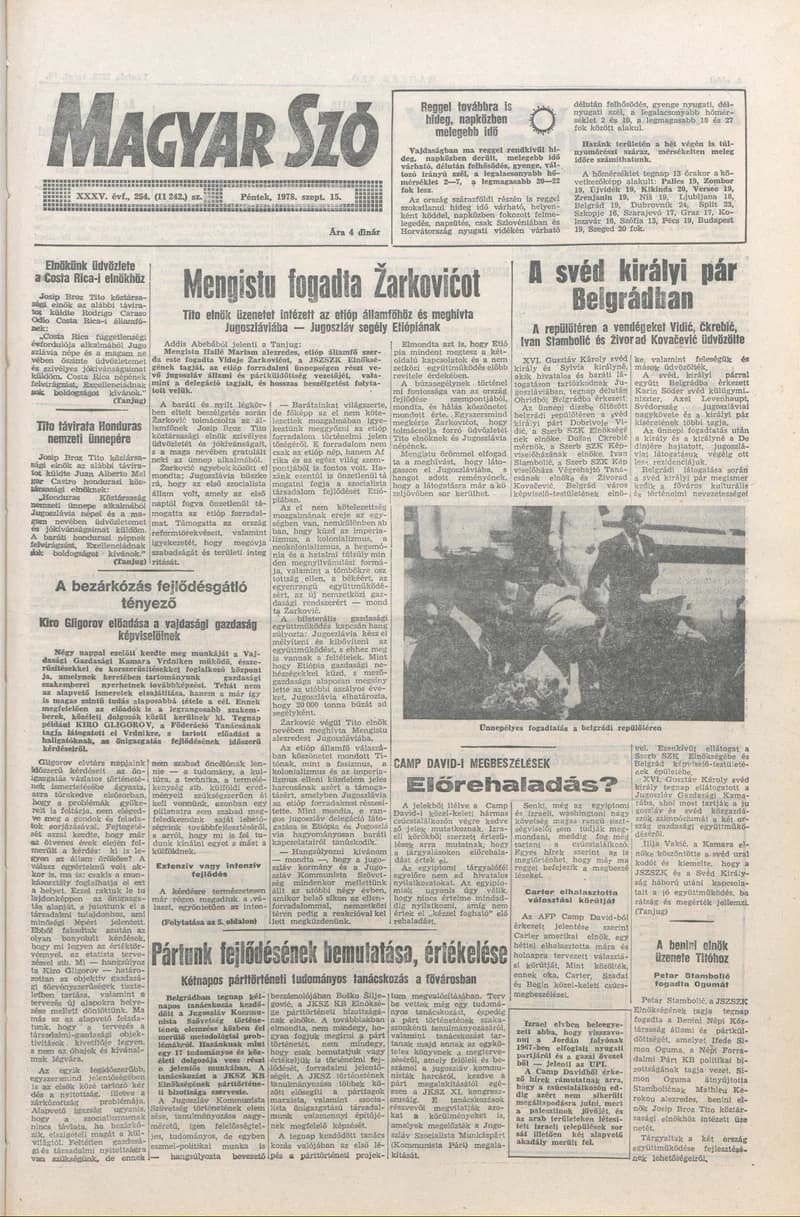 Magyar Szó, 35. évf. 1978. szeptember 15. 254. sz. 1–20. oldal