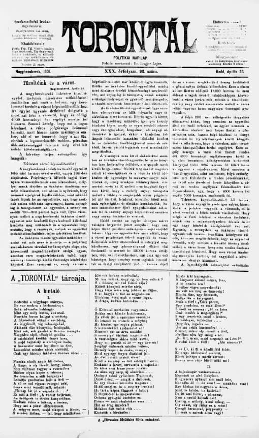 Torontál, 30. évf. 1901. április 23. 93. sz.