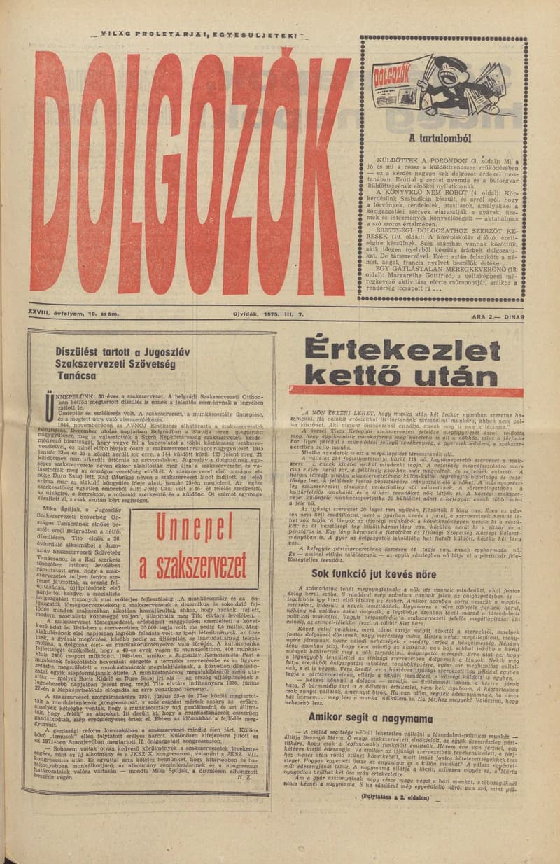Dolgozók, 29. évf. 1975. március 7. 10. sz.