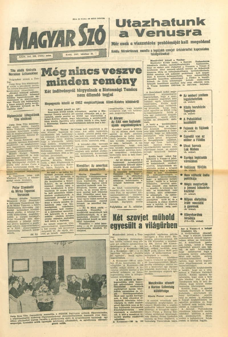 Magyar Szó, 24. évf. 1967. október 31. 300. sz. 1–16. oldal
